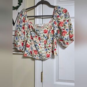 Floral Puff Sleeve Top
